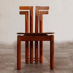 Mario Marenco “Sapporo” Dining Chair for Mobil Girgi, Cognac Leather, 1970