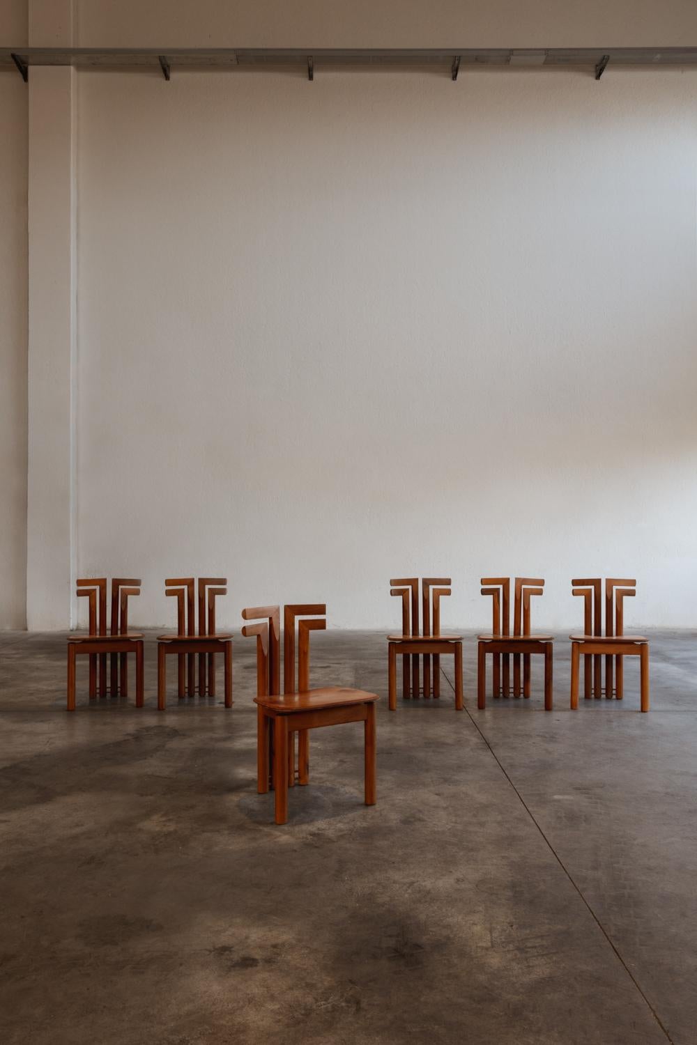 Mario Marenco “Sapporo” Dining Chairs for Mobil Girgi, 1970, Set of 6 In Good Condition In Lonigo, Veneto