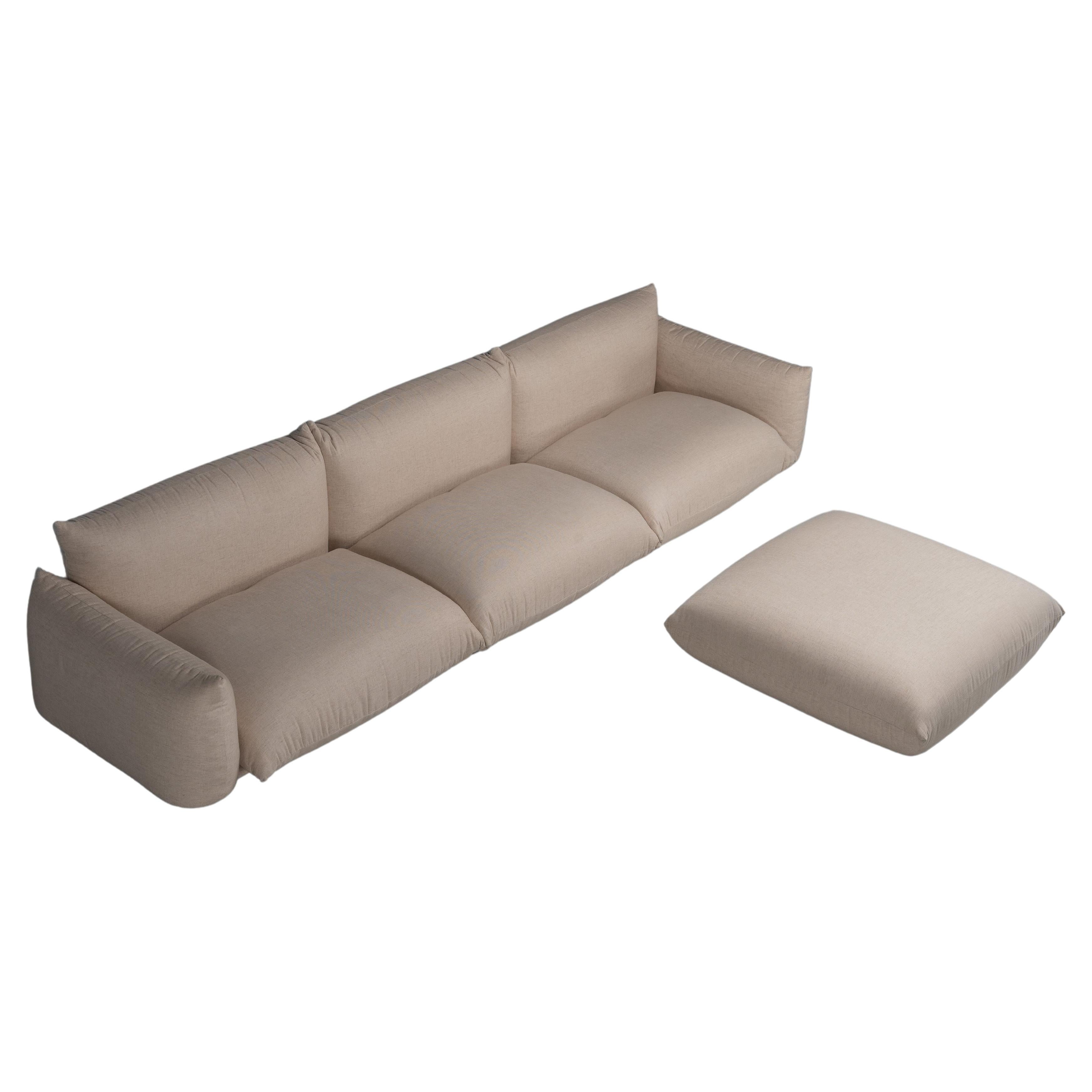 Mario Marenco sofa and poof Arflex Italy 1971 For Sale