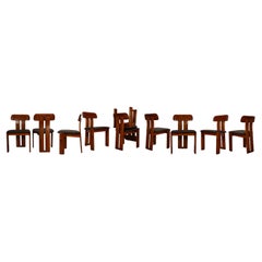 Mario Marenco, Esszimmerstühle aus Nussbaum und Sapporo für Mobilgirgi, 1970er Jahre, 10er-Set