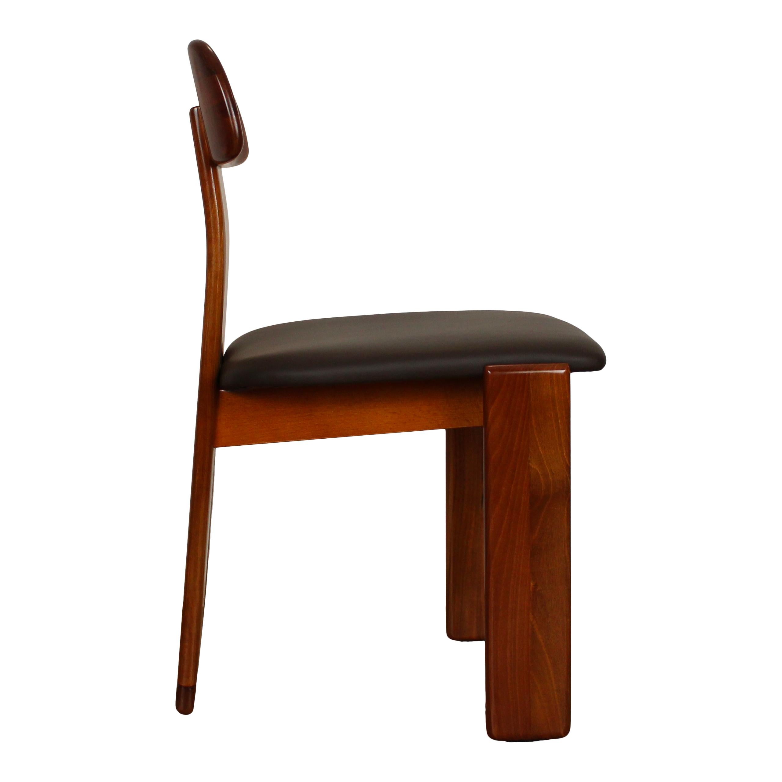 Chaises de salle à manger Mario Marenco en noyer Sapporo pour Mobilgirgi, 1970, ensemble de 4 pièces en vente 6