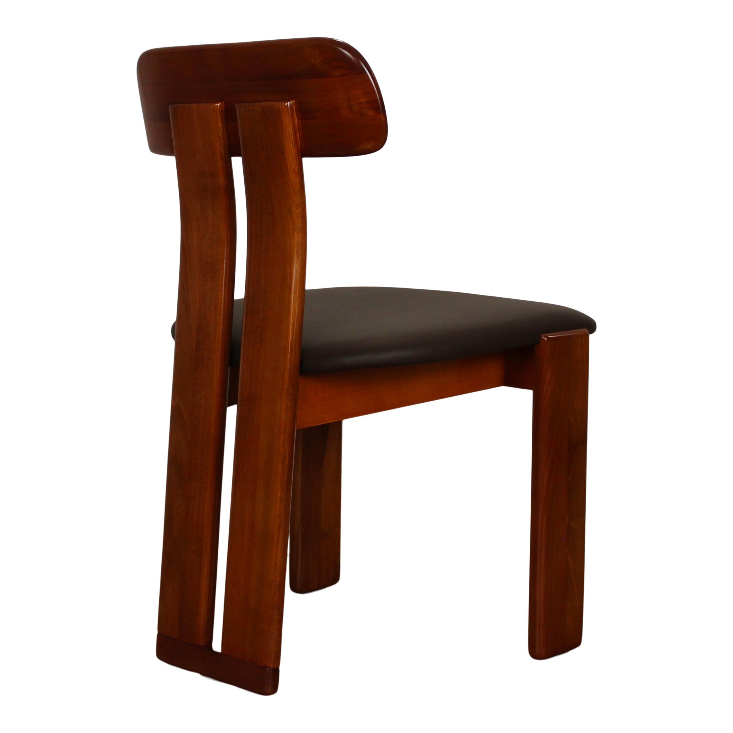 Chaises de salle à manger Mario Marenco en noyer Sapporo pour Mobilgirgi, 1970, ensemble de 4 pièces en vente 8
