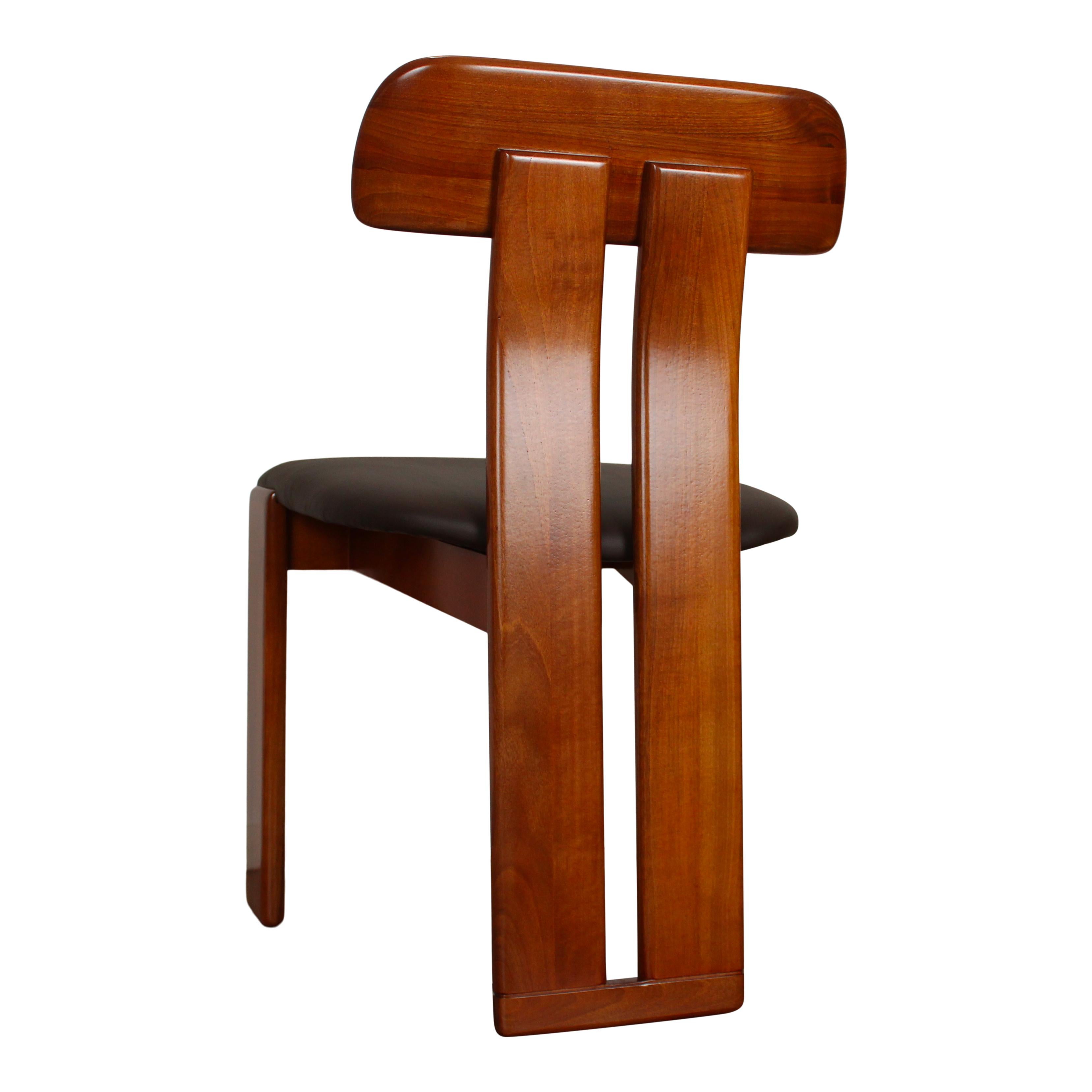 Chaises de salle à manger Mario Marenco en noyer Sapporo pour Mobilgirgi, 1970, ensemble de 4 pièces en vente 9