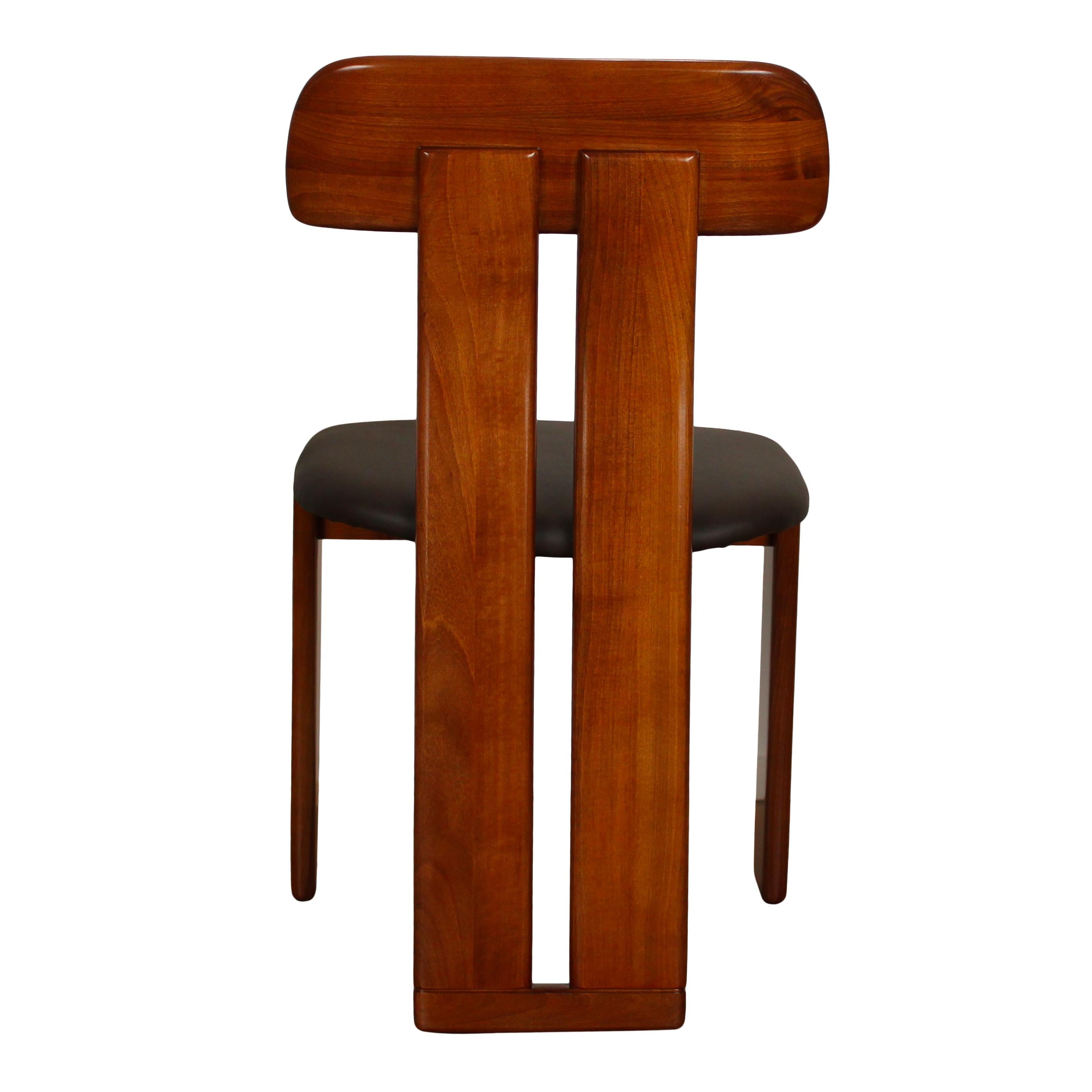 Chaises de salle à manger Mario Marenco en noyer Sapporo pour Mobilgirgi, 1970, ensemble de 4 pièces en vente 10