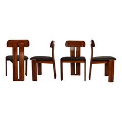 Mario Marenco Walnut Sapporo Dining Chairs for Mobilgirgi, 1970s, Set of 4