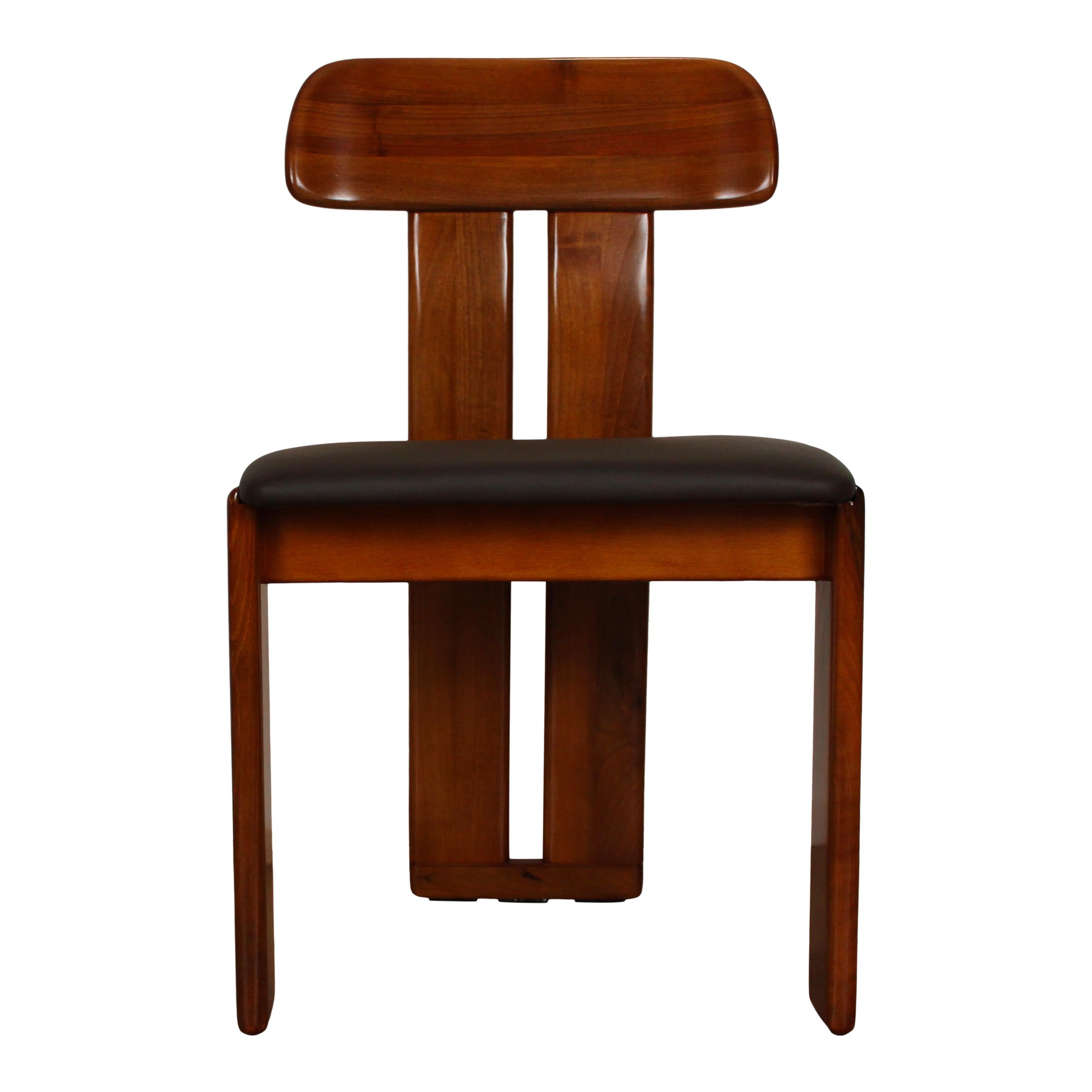 Mario Marenco Walnut Sapporo Dining Chairs for Mobilgirgi, 1970s, Set of 8 For Sale 3