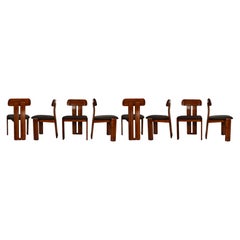 Mario Marenco Walnut Sapporo Dining Chairs for Mobilgirgi, 1970s, Set of 8