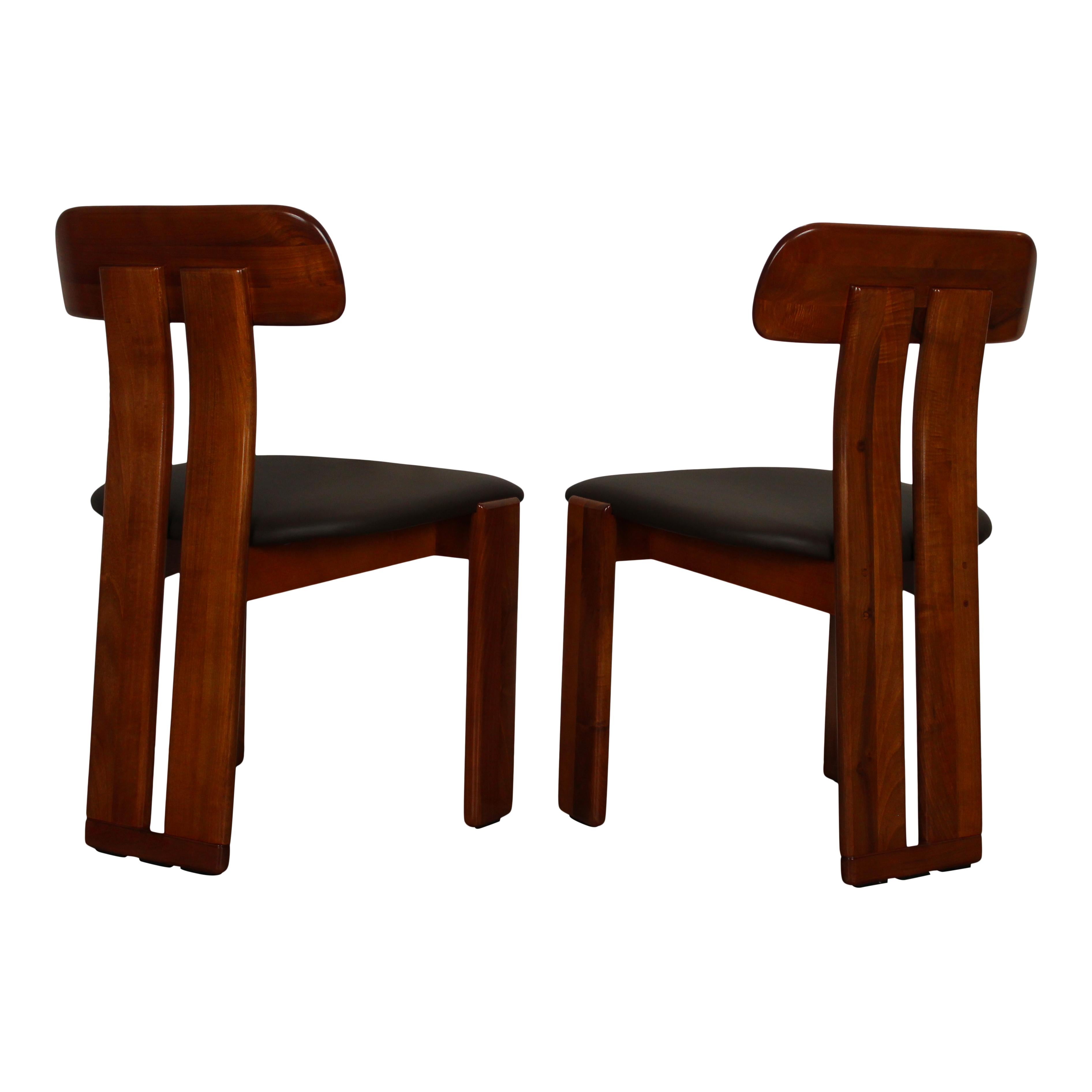 Mario Marenco Walnut Sapporo Dining Chairs for Mobilgirgi, 1970s, Set of 8 For Sale 1