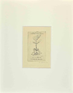 Ex Libris - ADA - Gravure sur bois de Mario Marioni - Milieu du 20e siècle