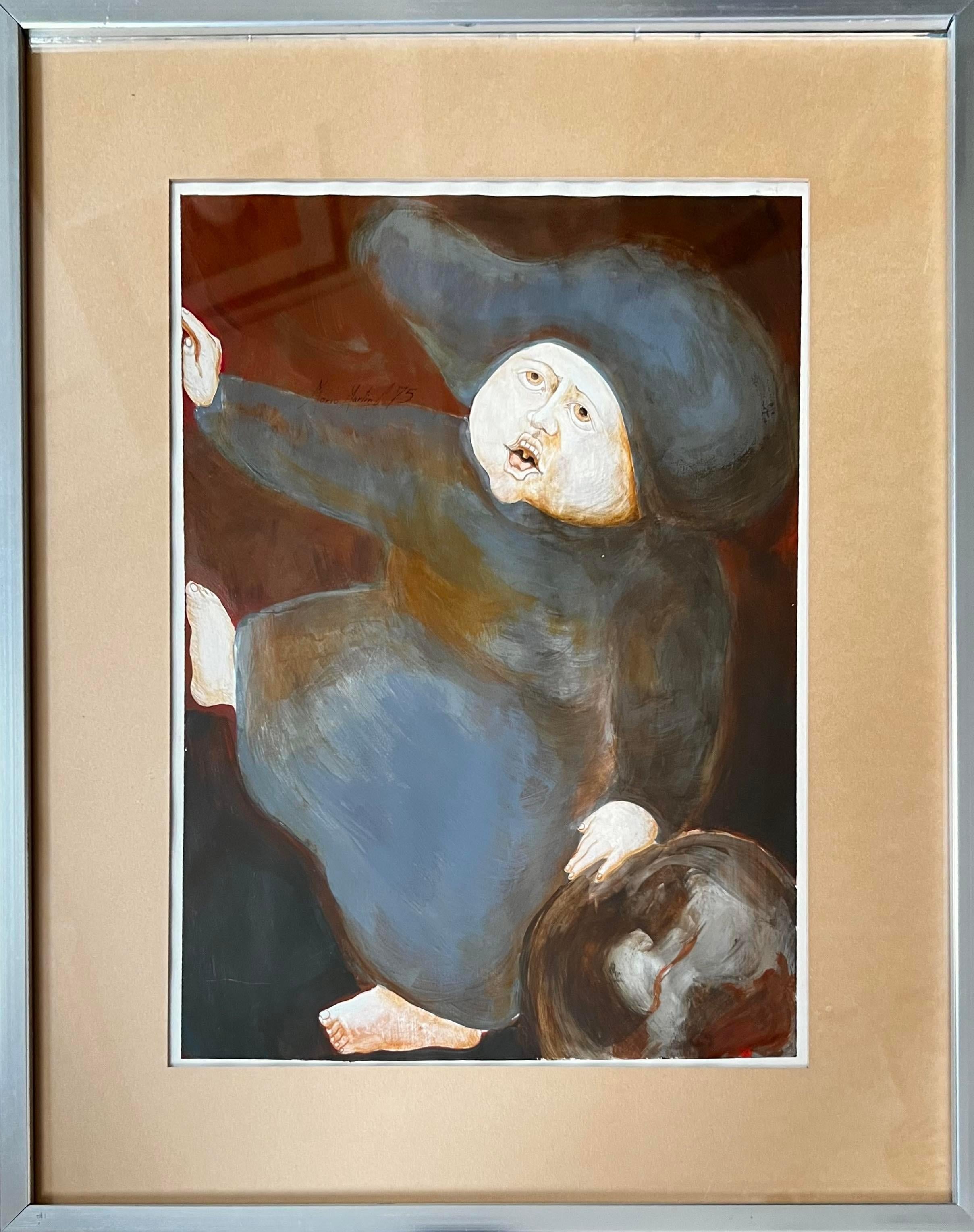 Pintura y técnica mixta sobre papel Pintura enmarcada -- Sin título - Painting de Mario Martin del Campo