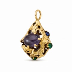 Mario Masenza 18K Gold Cabochon Multi-Stone Pendant
