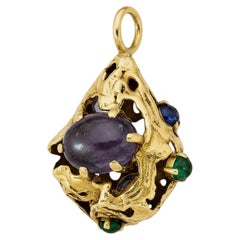 Mario Masenza 18K Gold Cabochon Multi-Stone Pendant