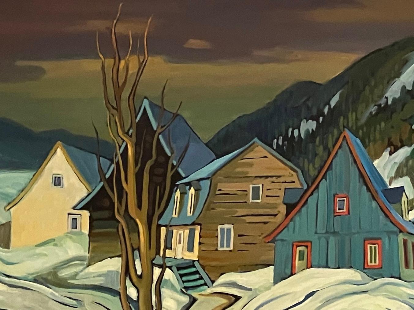 Mario Mauro (Italian 1920-1984) Fauvist Style Painting Depicting a Village Scene For Sale 6