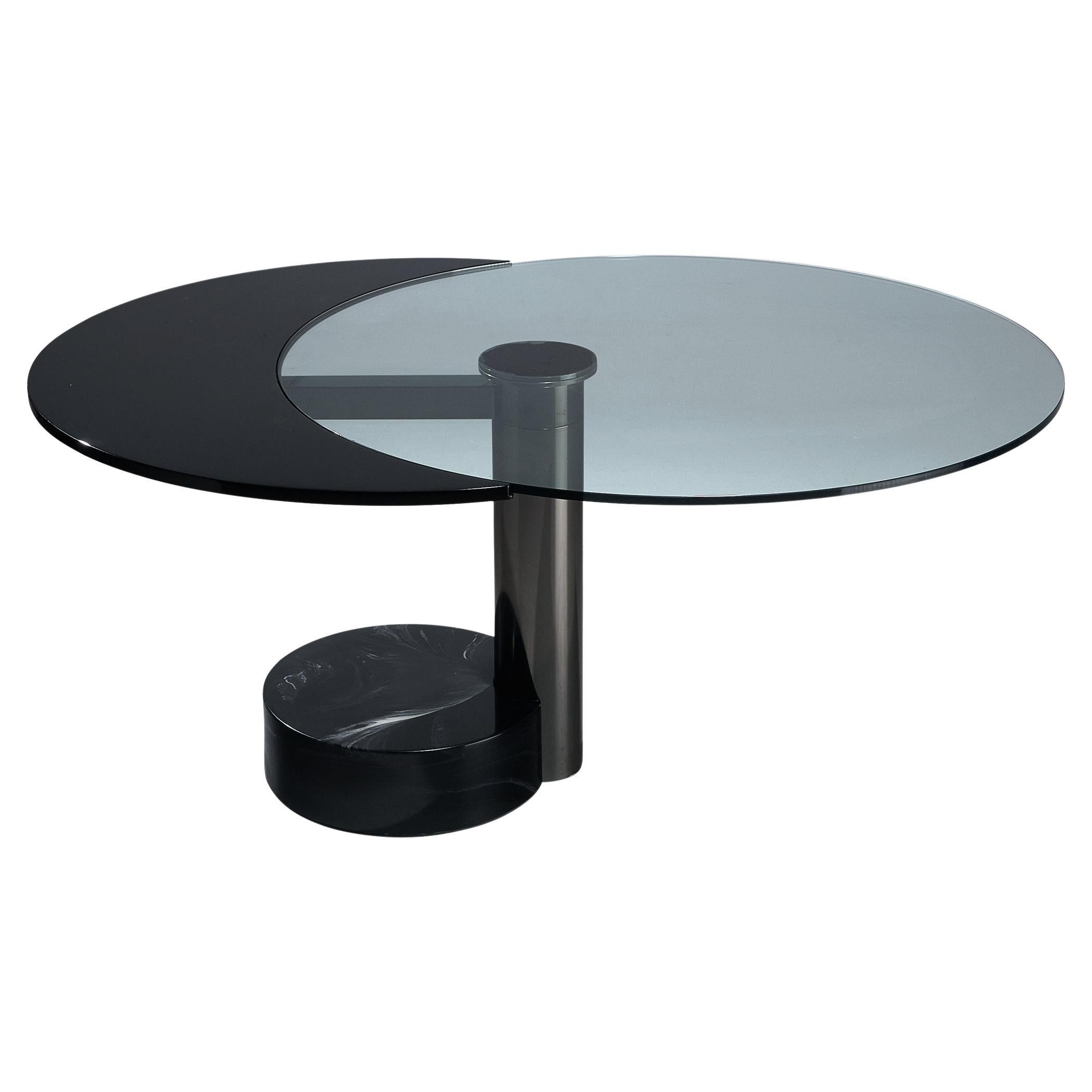 Mario Mazzer for Zanette Dining Table in Glass and Marble For Sale