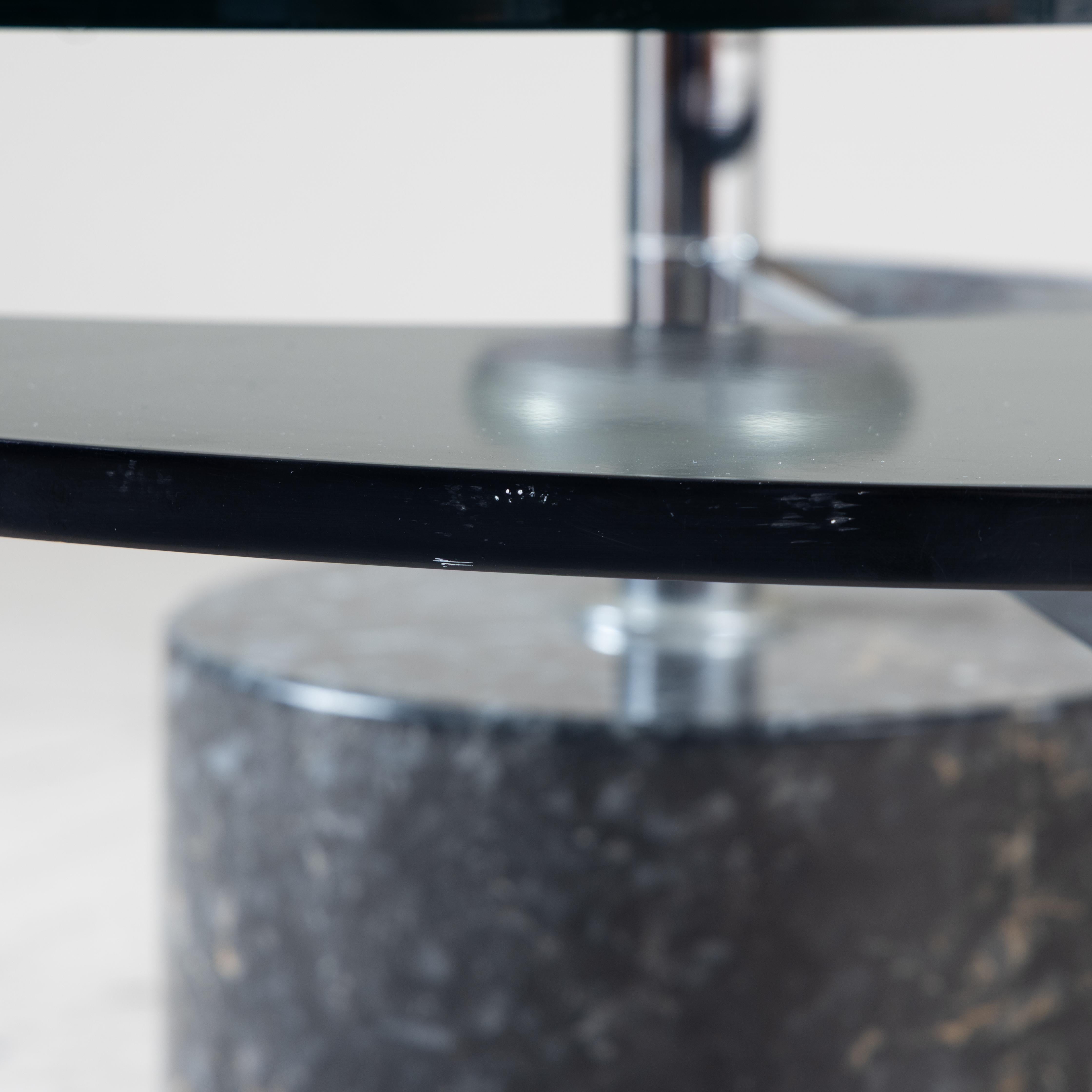 Tavolino ovale in vetro e marmo di Mario Mazzer per Zanette in vendita 6