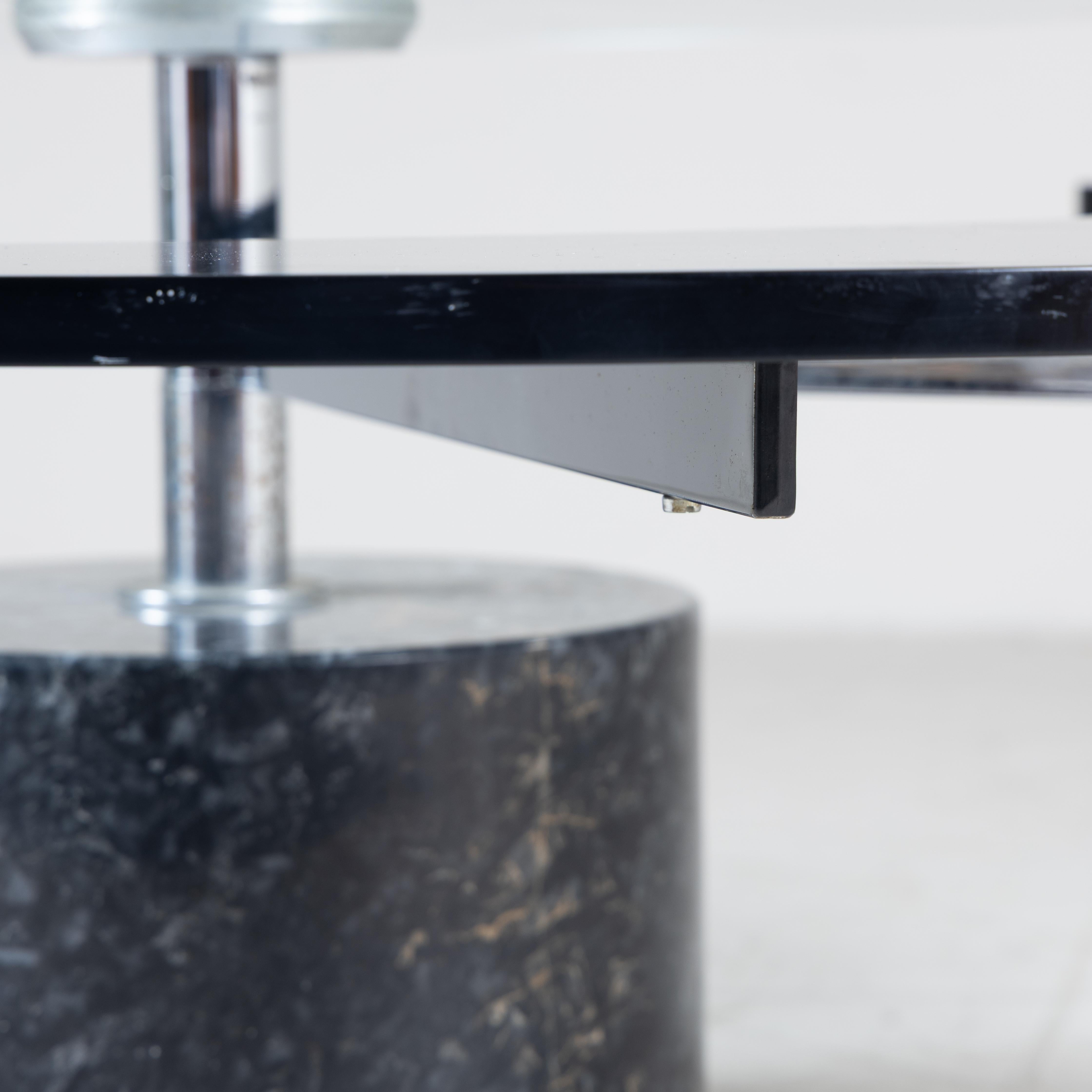 Tavolino ovale in vetro e marmo di Mario Mazzer per Zanette in vendita 7