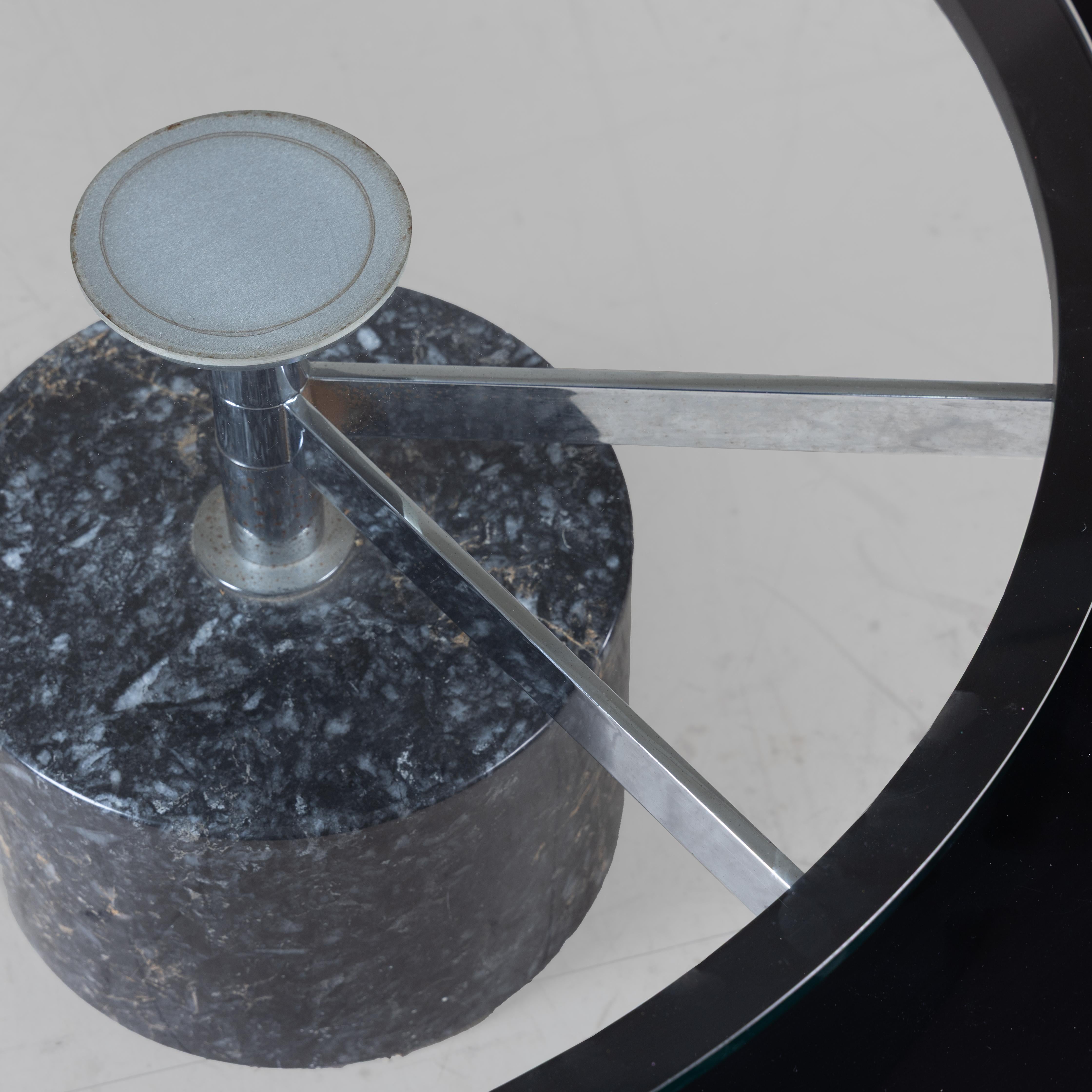 Tavolino ovale in vetro e marmo di Mario Mazzer per Zanette in vendita 2
