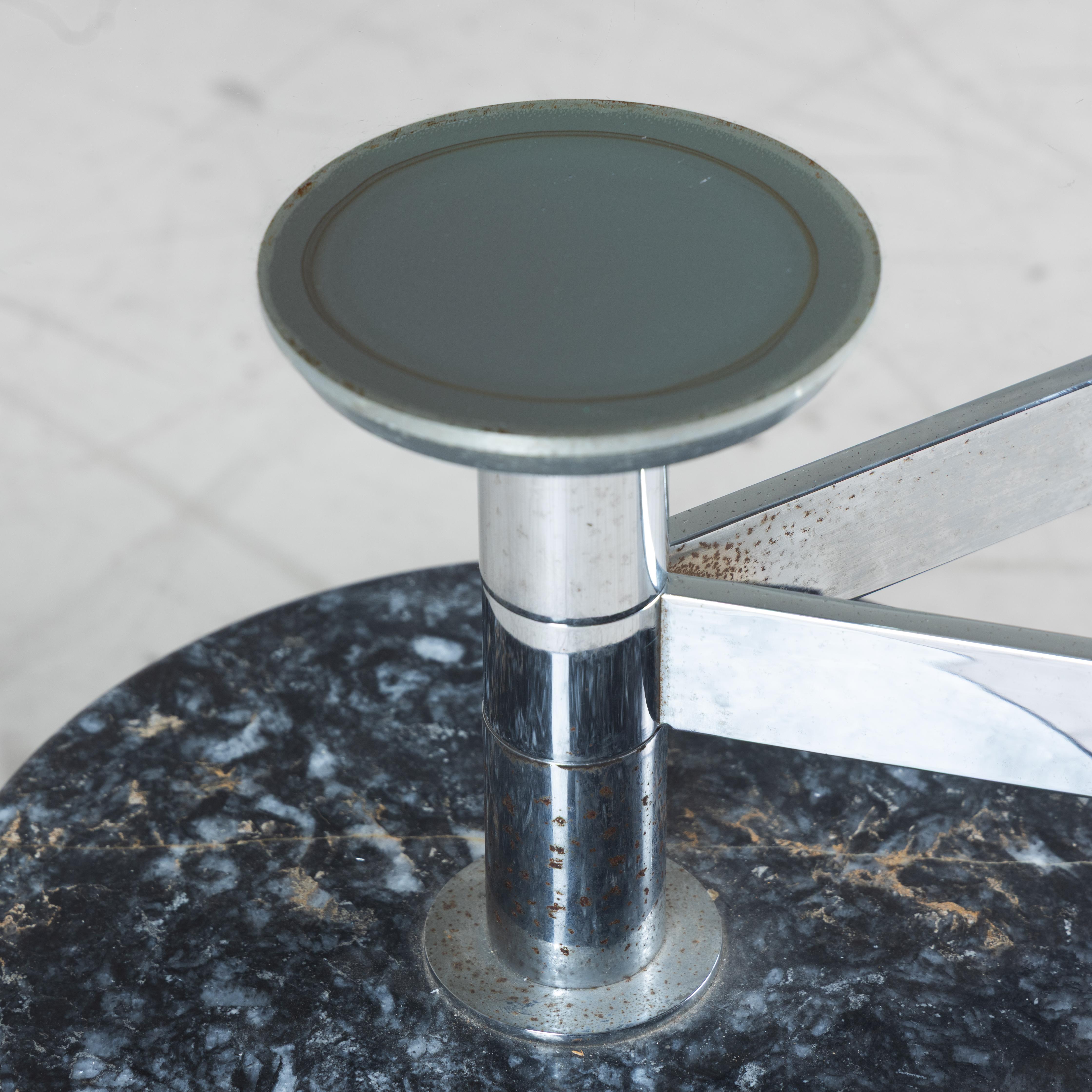 Tavolino ovale in vetro e marmo di Mario Mazzer per Zanette in vendita 3
