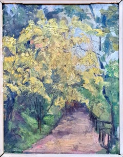 Antique Italian Impressionist, Woodland Walk and A Fauvist Village Scene (Double Sided) 