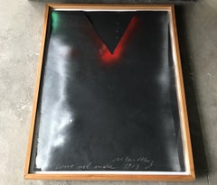 Mario Merz Framed Abstract Mixed Media on Paper, Titled: "Cono Nel Mare" (1973)