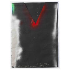 Mario Merz Framed Abstract Mixed Media on Paper, Titled: "Cono Nel Mare" (1973)