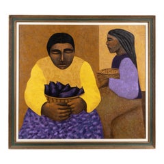 Mario Miguel Mollari, "Mujer con Granos”, Oil on Canvas