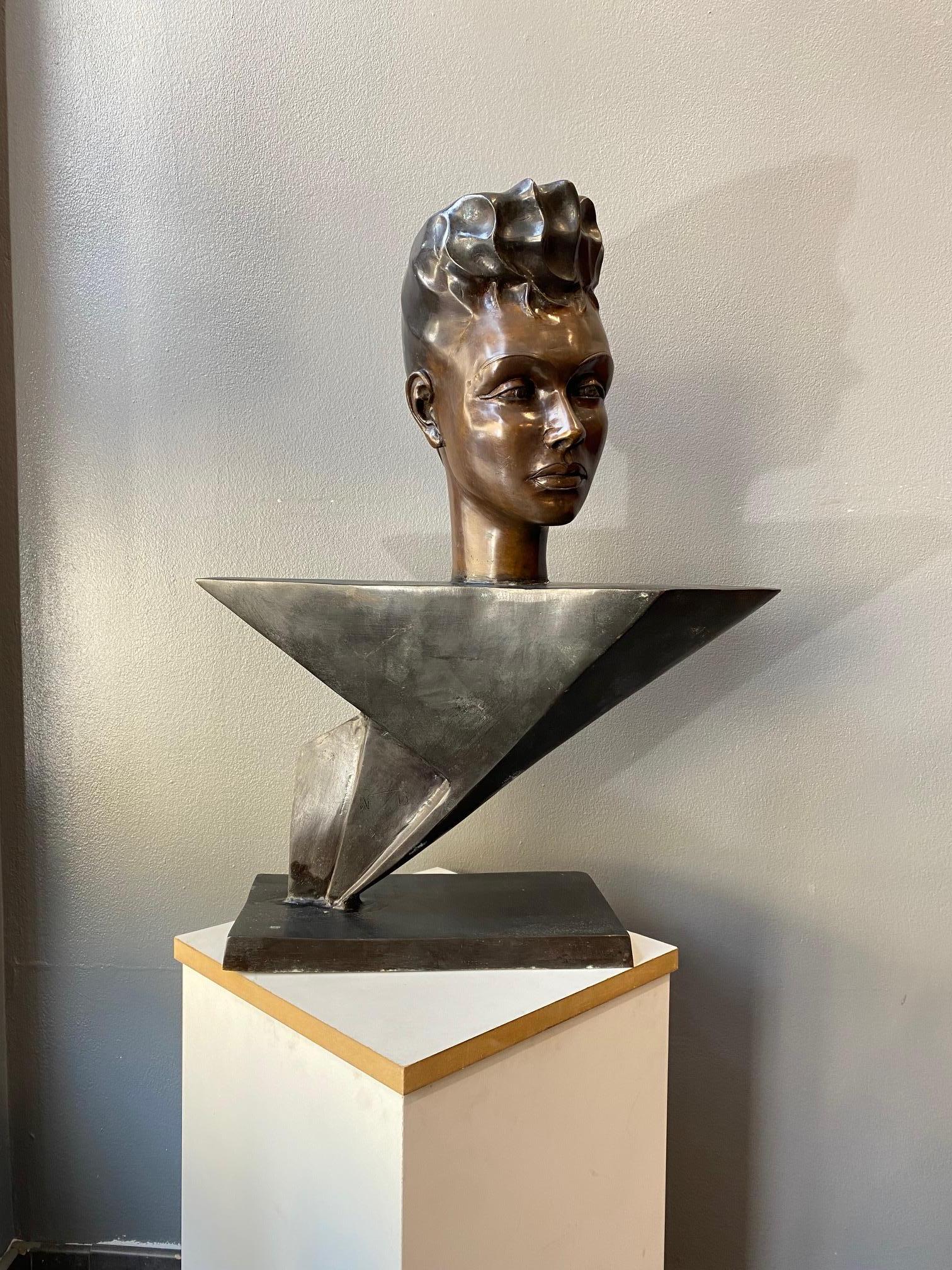 Arletty, Leonie Bathiat by Mario Napoli - Bronze 50x60x28 cm For Sale 1