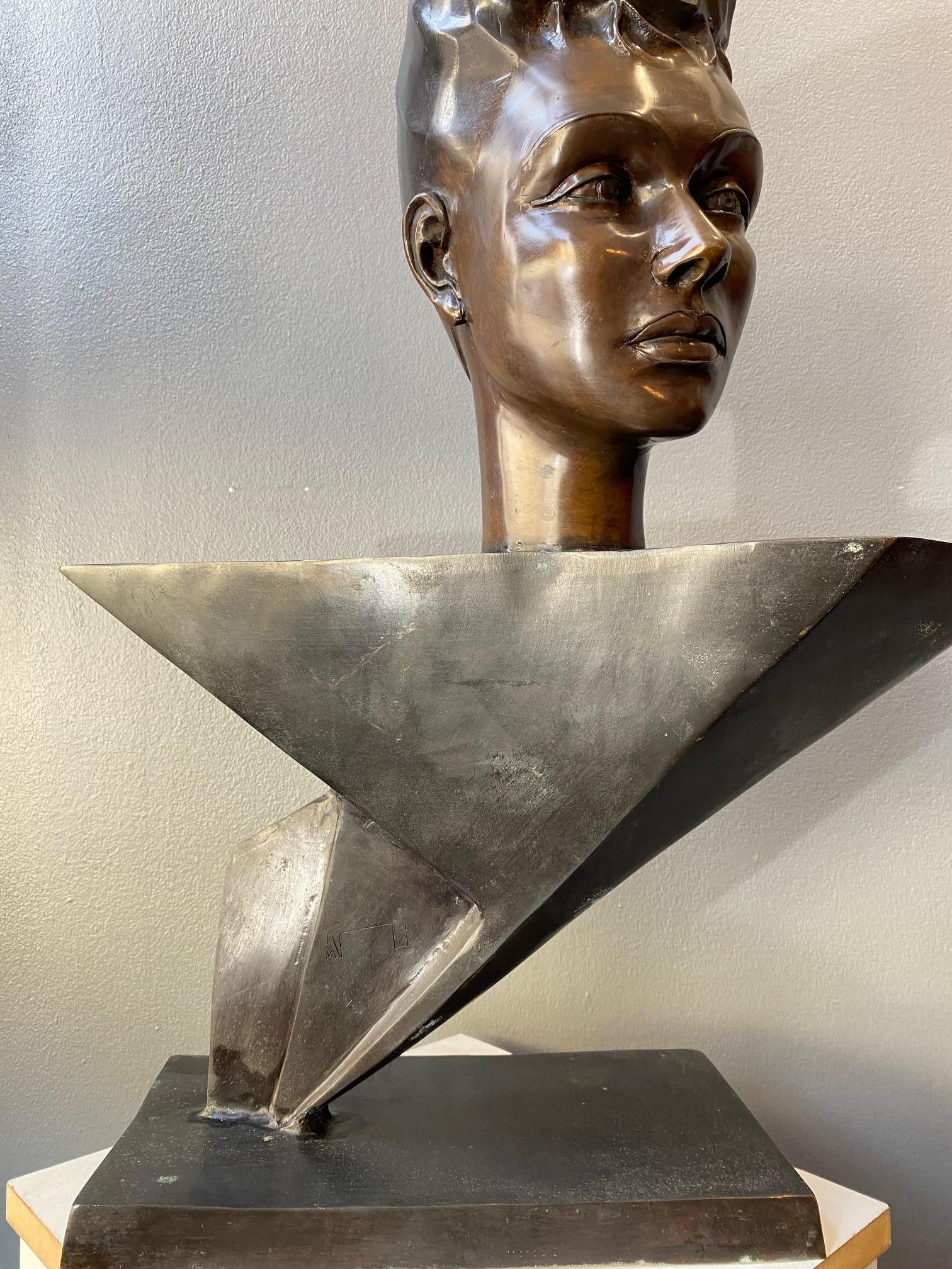 Arletty, Leonie Bathiat by Mario Napoli - Bronze 50x60x28 cm For Sale 2