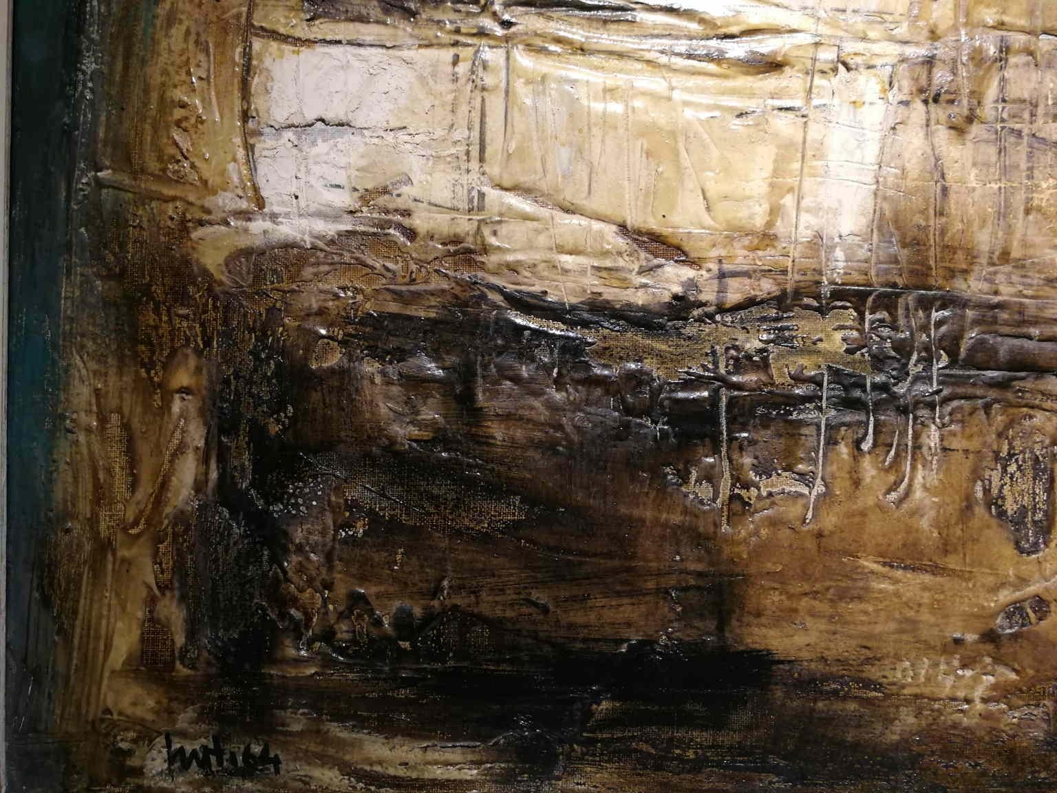 Dipinto astratto fiorentino degli anni Sessanta olio su tela - Painting Astratto di Mario Nuti