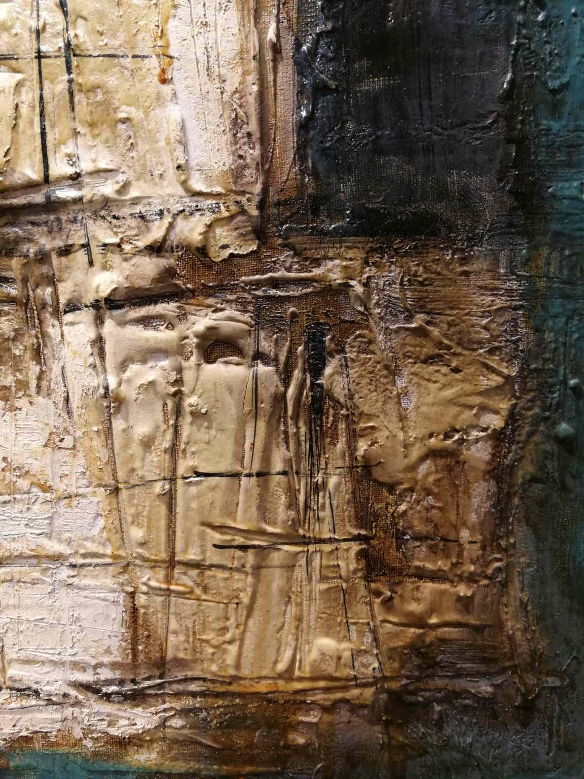 Dipinto astratto fiorentino degli anni Sessanta olio su tela in vendita 2