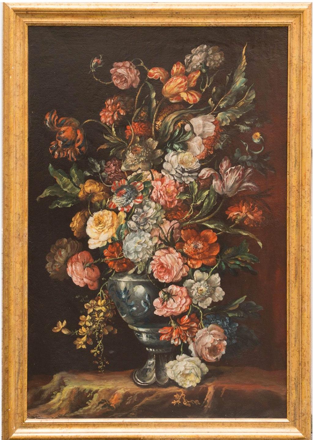 Pair of Still Life - Painting by Mario Nuzzi Says Mario Dei Fiori (Rome 1603 - 1673), Atelier De