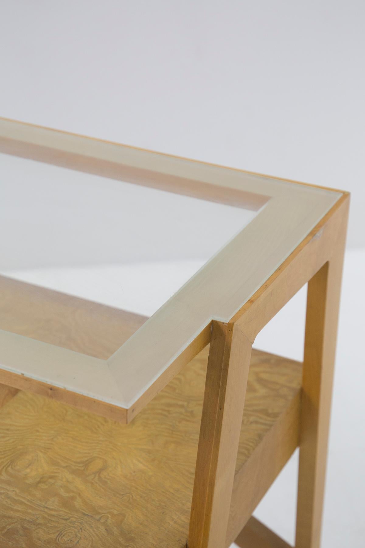Mid-Century Modern Mario Oreglia Mid-Century Wood and Glass Desk (Attr.) For Sale
