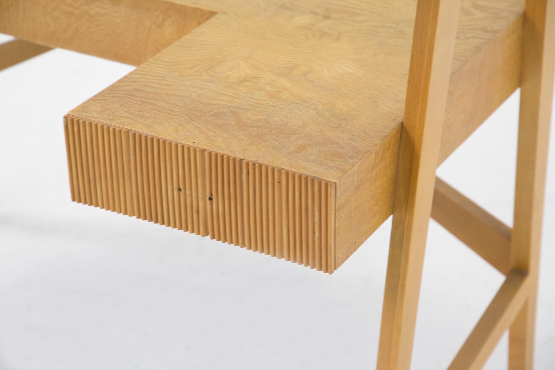 Mid-20th Century Mario Oreglia Mid-Century Wood and Glass Desk (Attr.) For Sale
