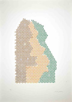 Composition abstraite - Sérigraphie d'origine de Mario Padovan - 1977