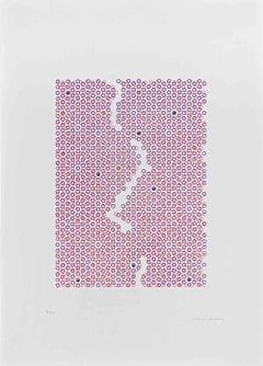 Composizione astratta in rosa  - Serigrafia di Mario Padovan - 1971