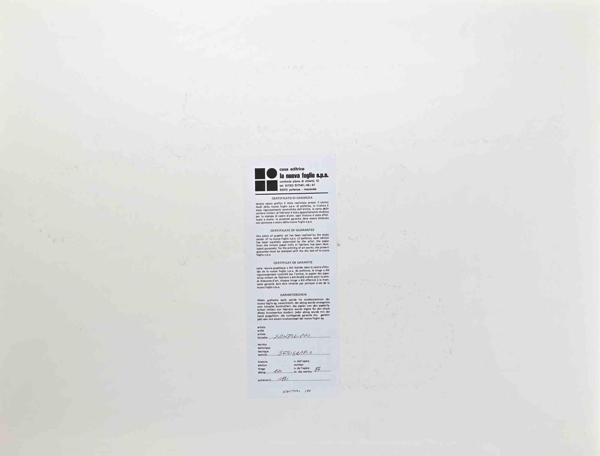 Abstrakte Komposition – Raumteilerdruck von Mario Padovan – 1971 im Angebot 1
