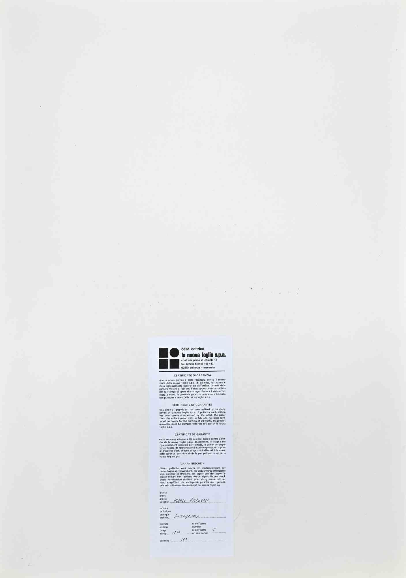 Abstract Composition - Screen Print by Mario Padovan - 1971 For Sale 1