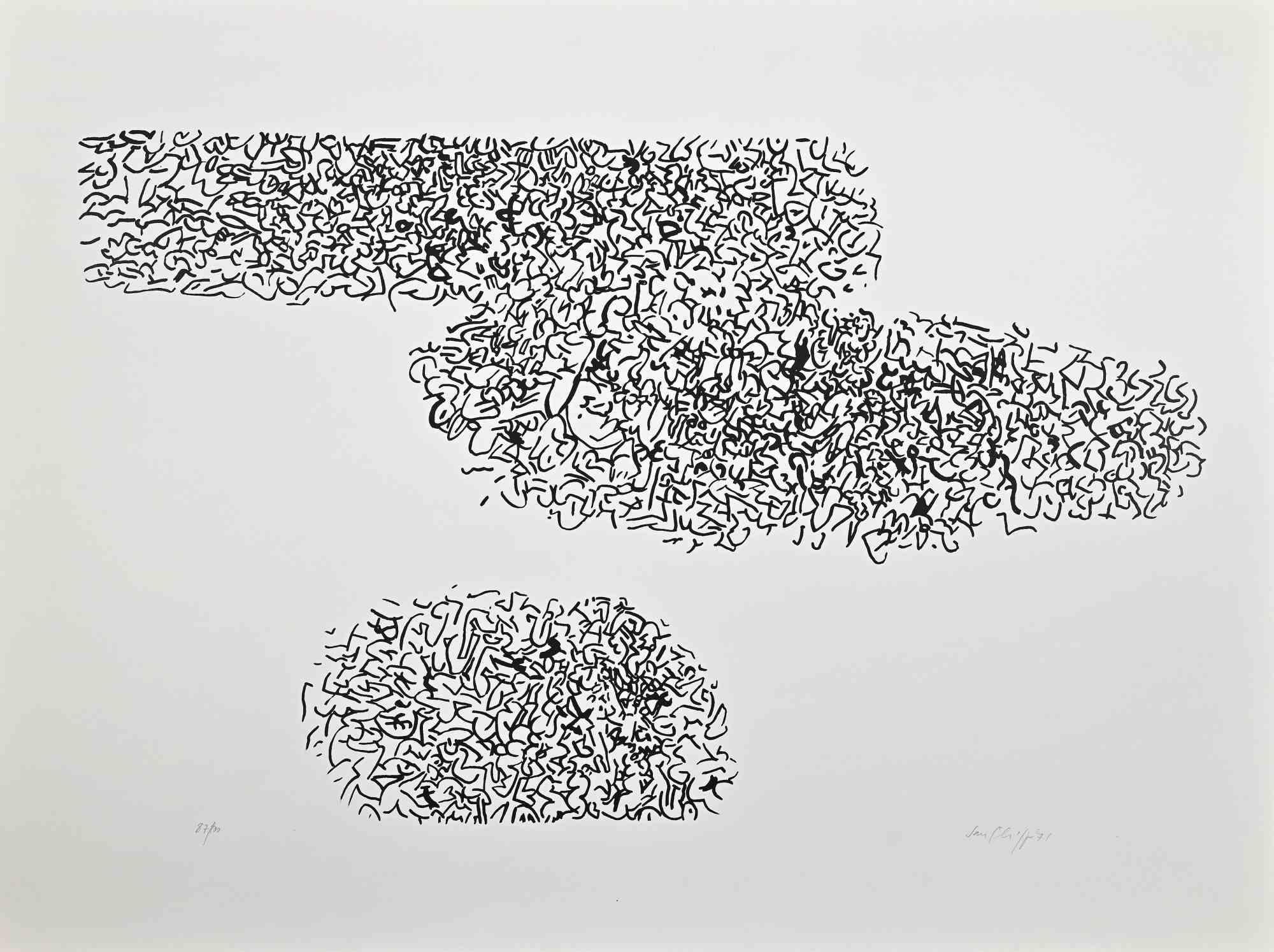 Abstract Composition - Screen Print by Mario Padovan - 1971