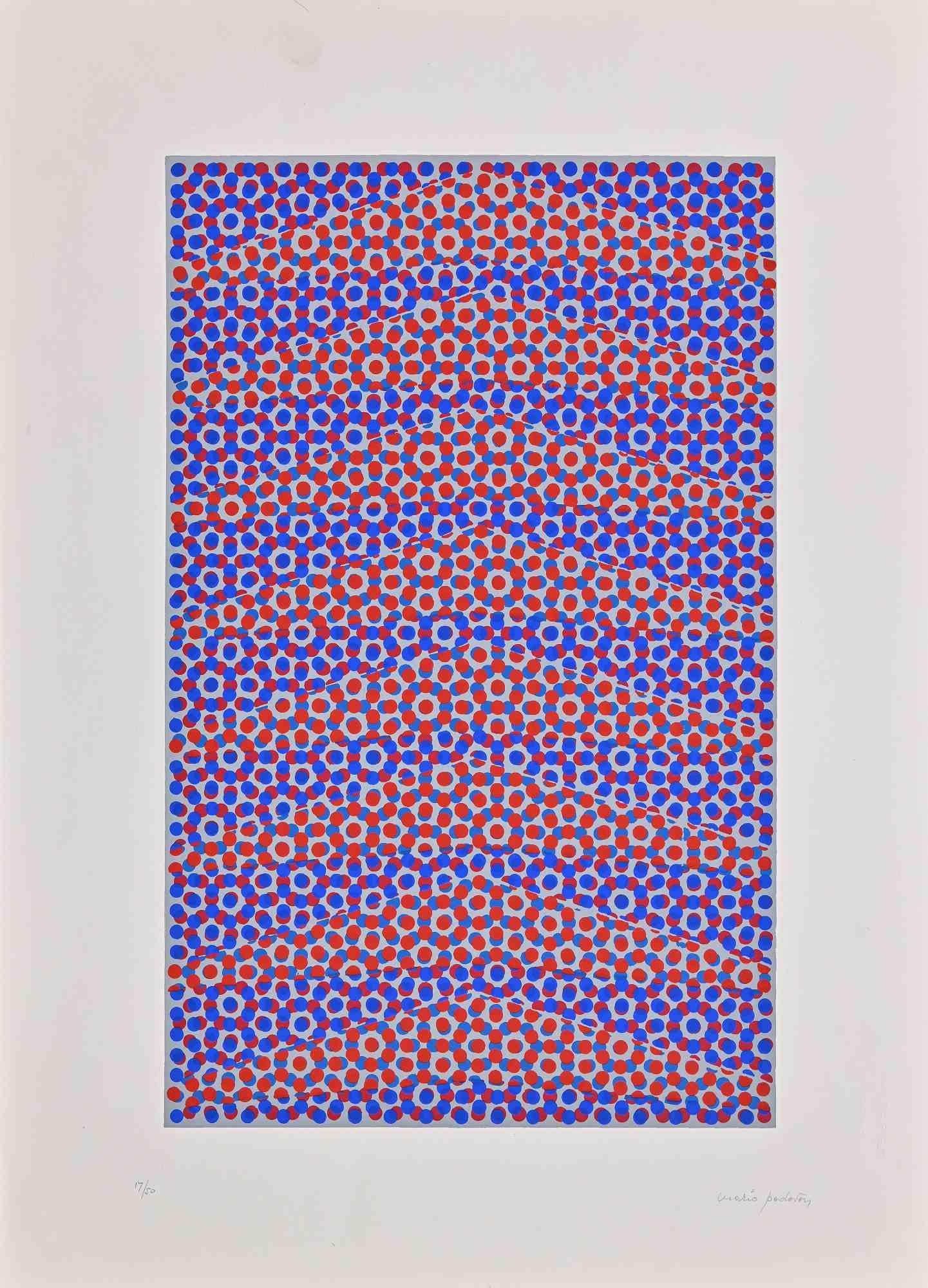 Composition abstraite - Impression sérigraphiée de Mario Padovan - 1971