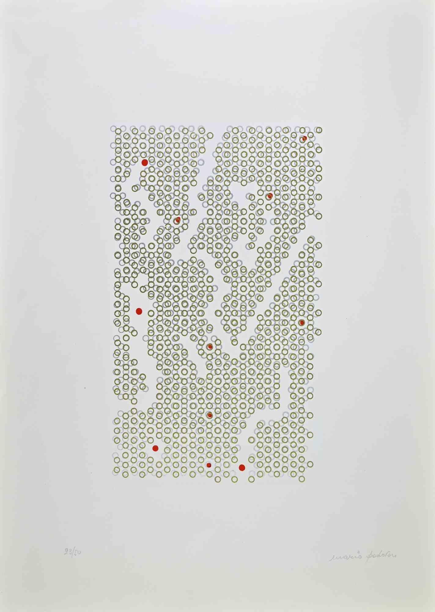 Abstract Composition - Screen Print by Mario Padovan - 1971