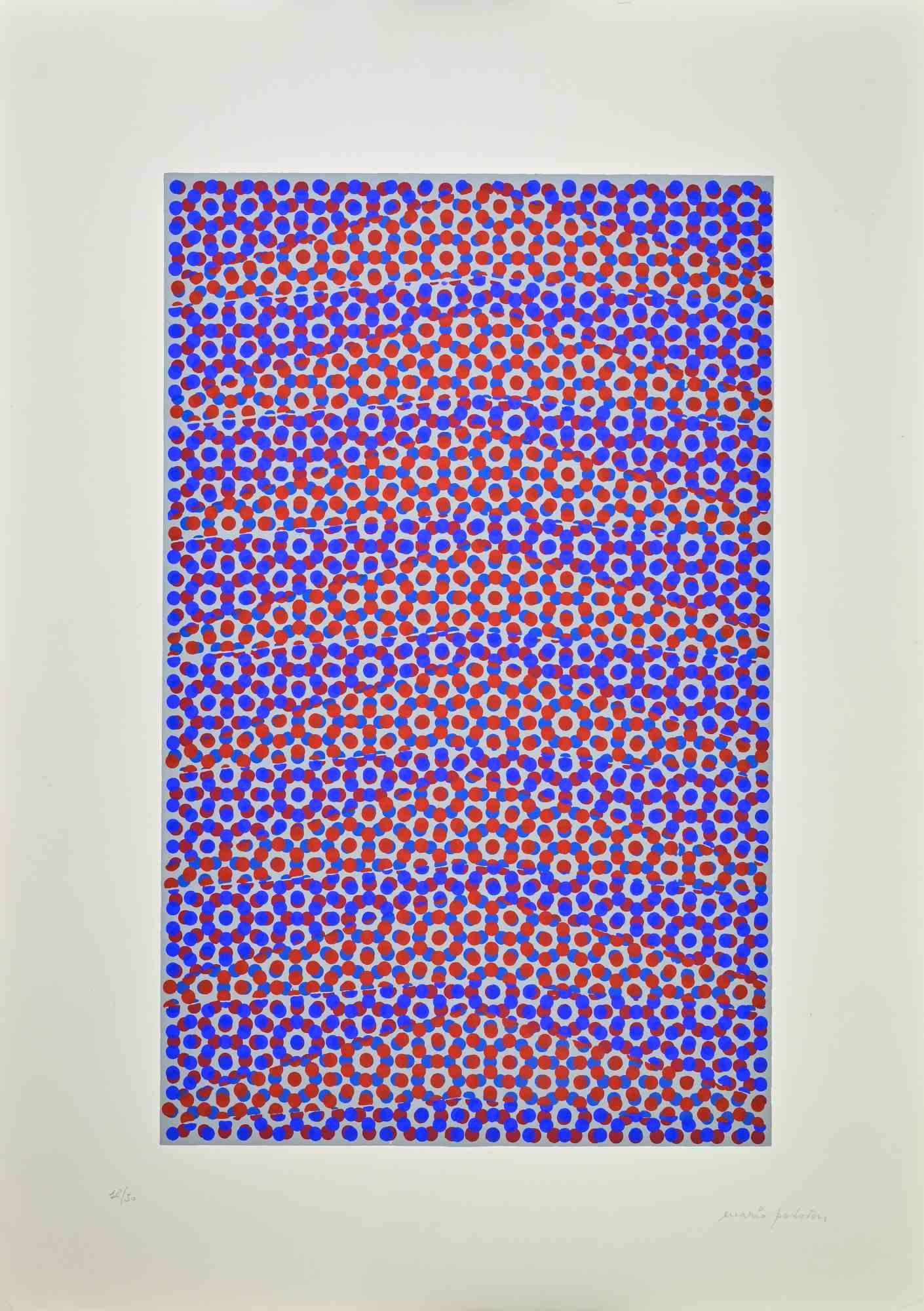 Composition abstraite - Impression sérigraphiée de Mario Padovan - 1977