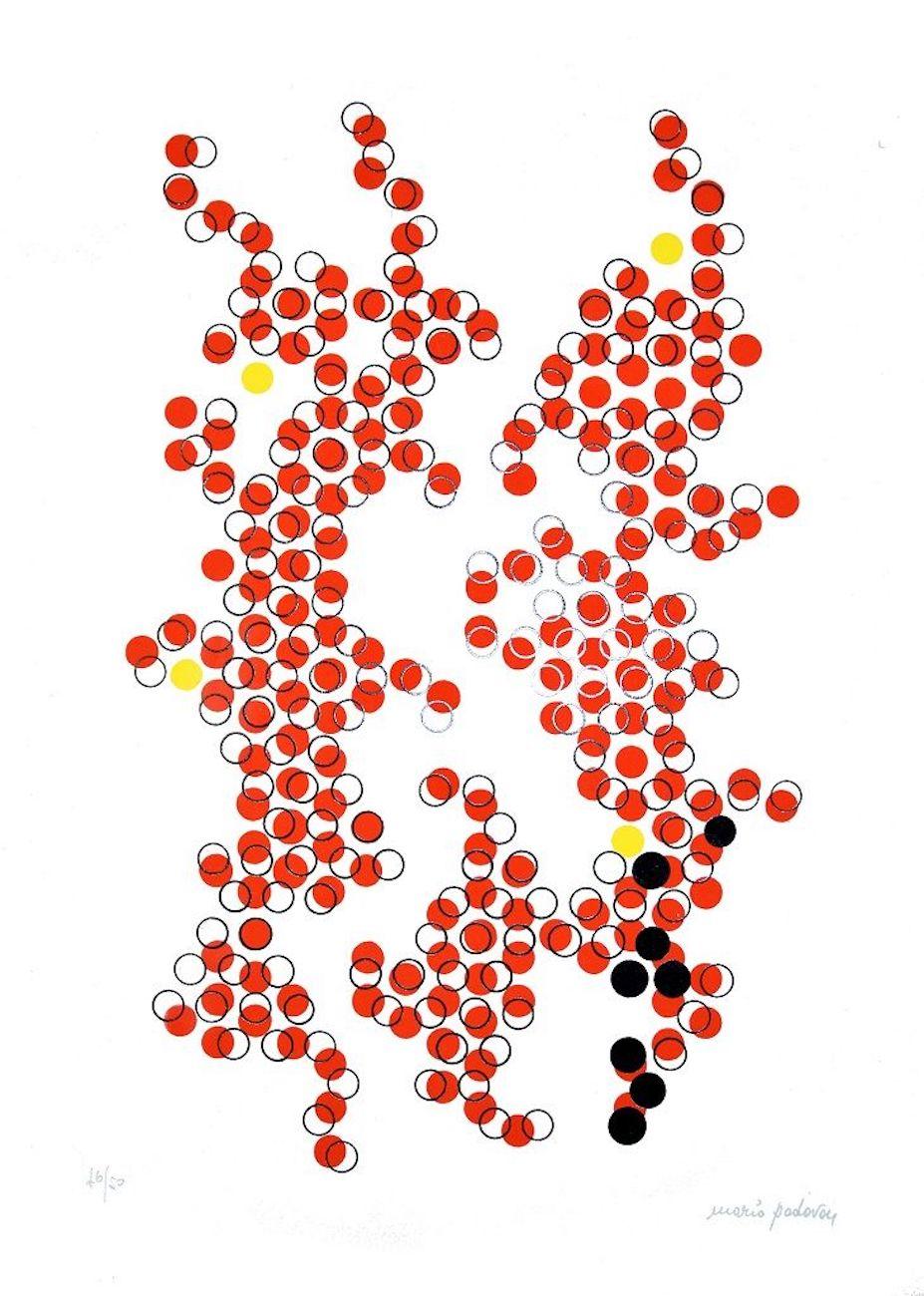 Cercles déconnectés - Sérigraphie d'origine de Mario Padovan - 1970