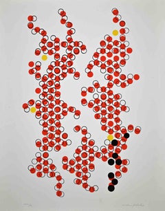 Disconnected Circles  - Original Screen print by Mario Padovan  - 1970s