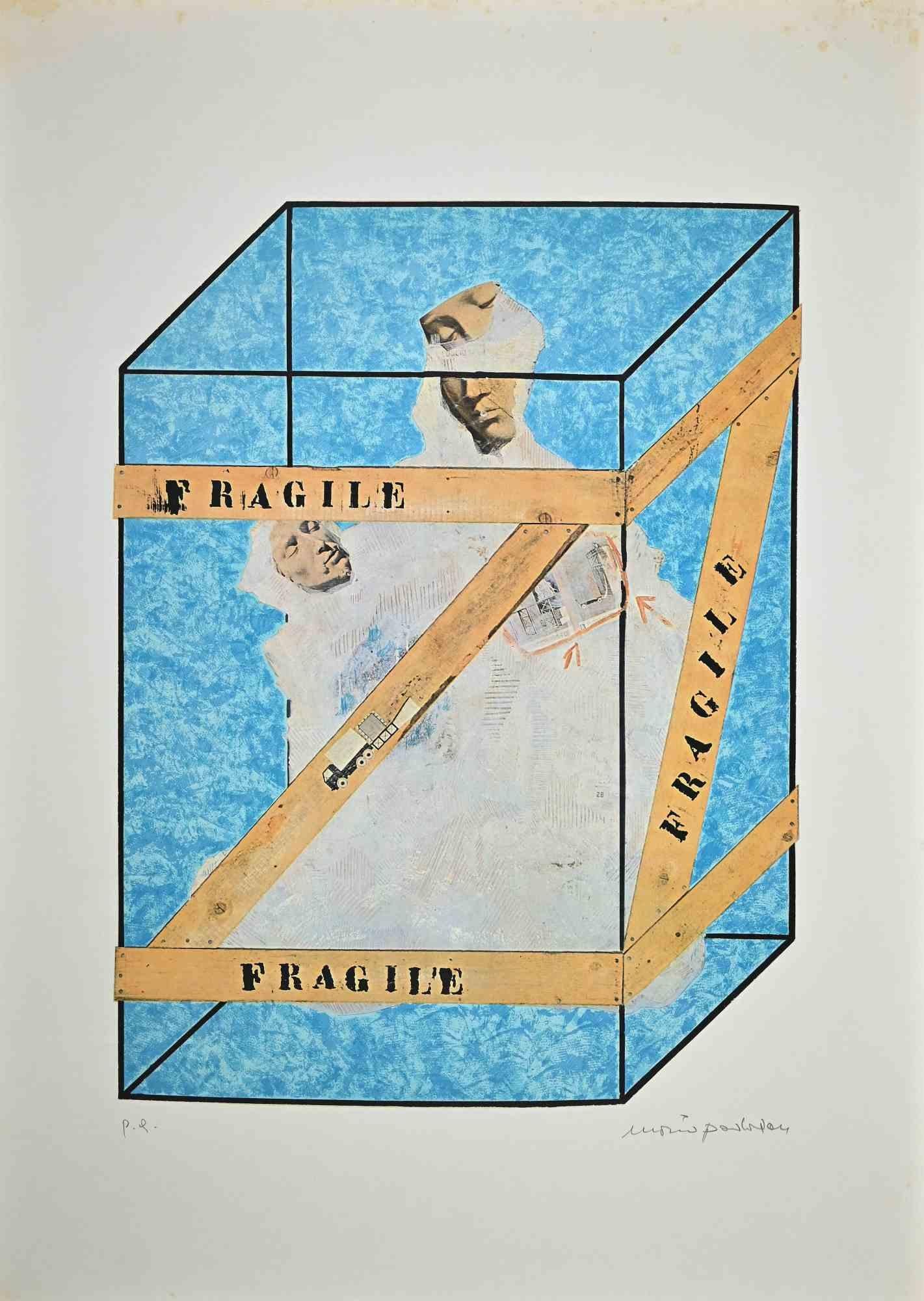 Fragile - Lithographie de Mario Padovan  - 1990s