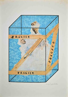 Vintage Fragile - Original Lithograph print by Mario Padovan  - 1990s