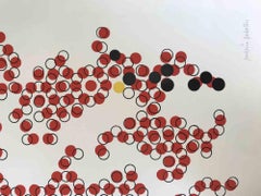 Red Circles - Original Screen Print by Mario Padovan - 1977