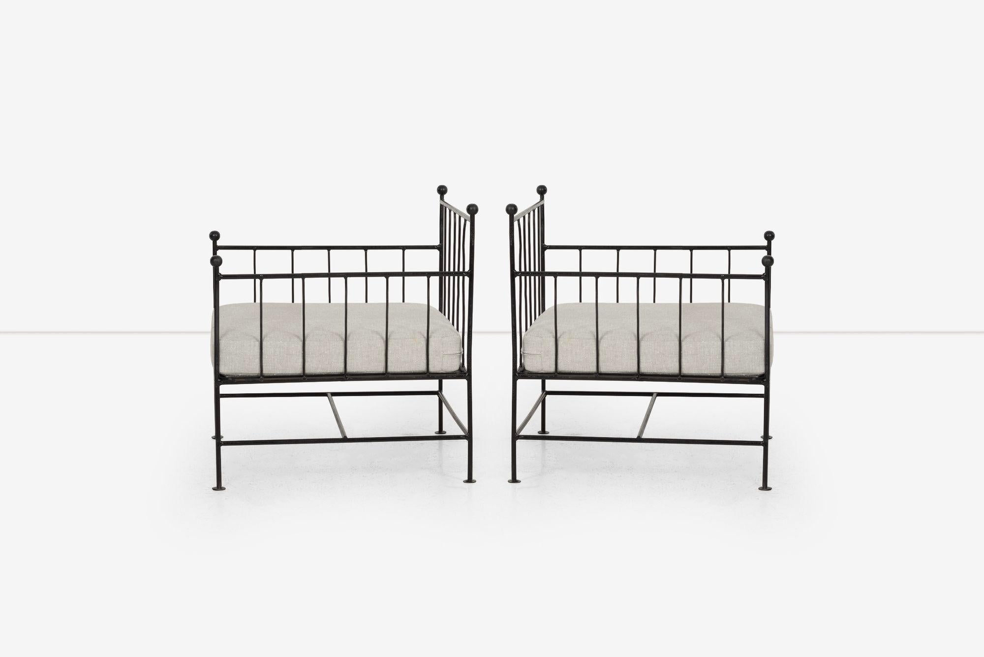 Sillones de hierro forjado Mario Papparzini para Salterini en Bueno estado para la venta en Chicago, IL