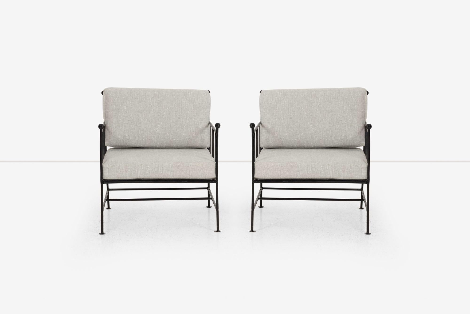 Sillones de hierro forjado Mario Papparzini para Salterini mediados del siglo XX en venta