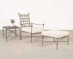 Mario Papperzini Tumbona de jardín de hierro Amalfi + Otomana