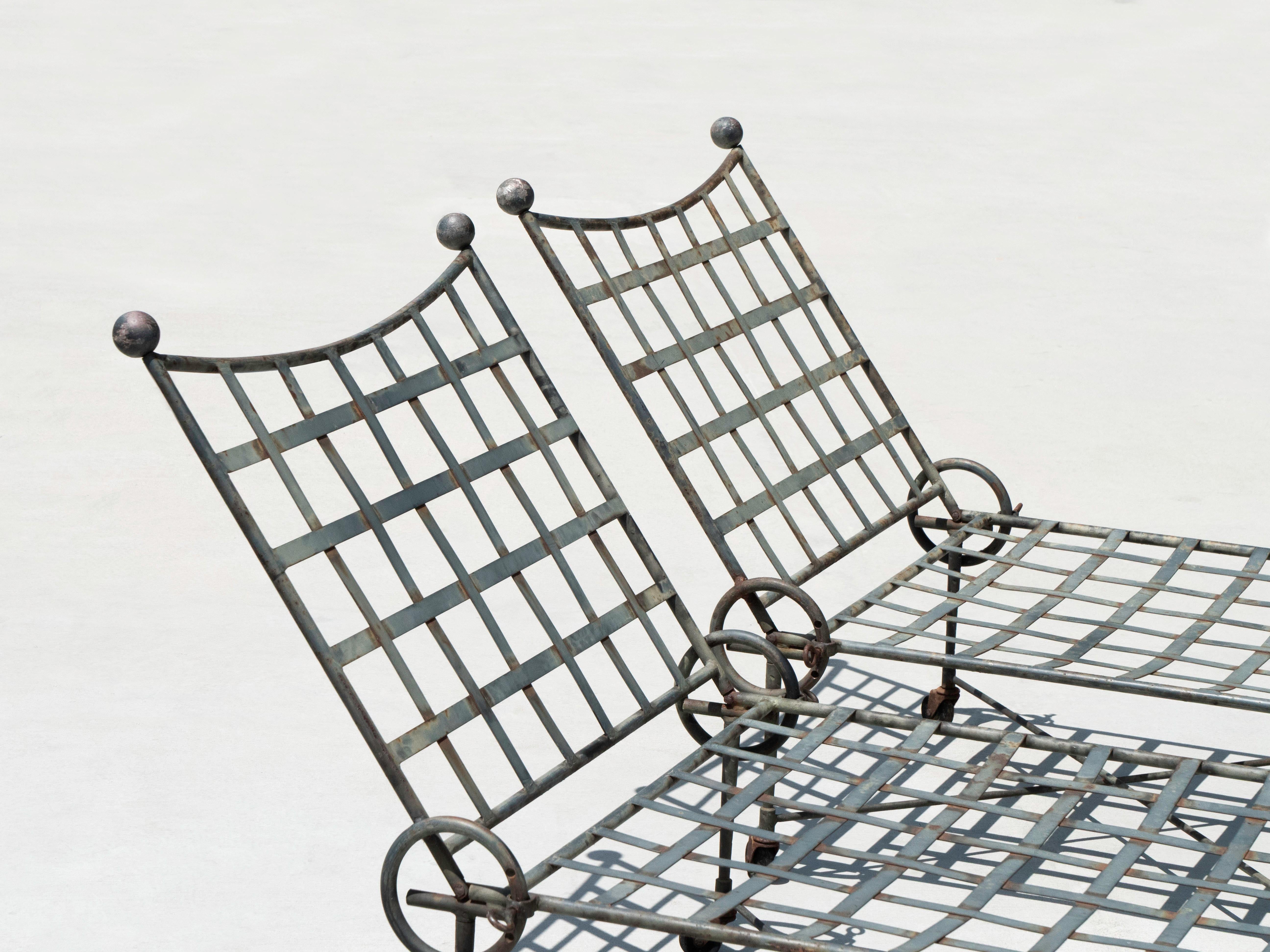 Italian Mario Papperzini Amalfi Pair of Chaise Lounges for Salterini, 1950's For Sale